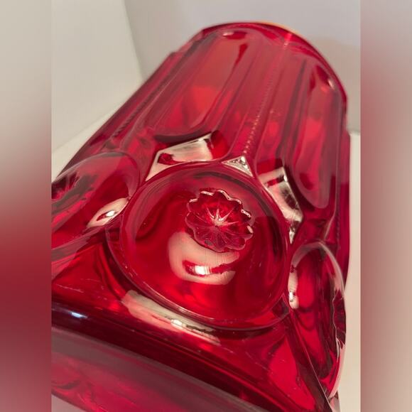 Vintage Moon &‎ Stars Amberina Extra Large Red Canister with Lid - Picture 3 of 13